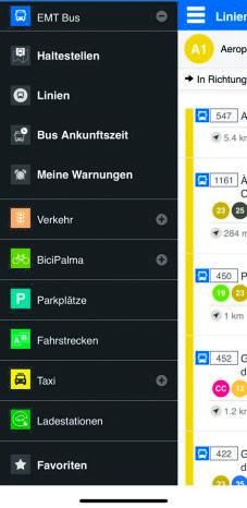 Screenshot aus der App MobiPalma.