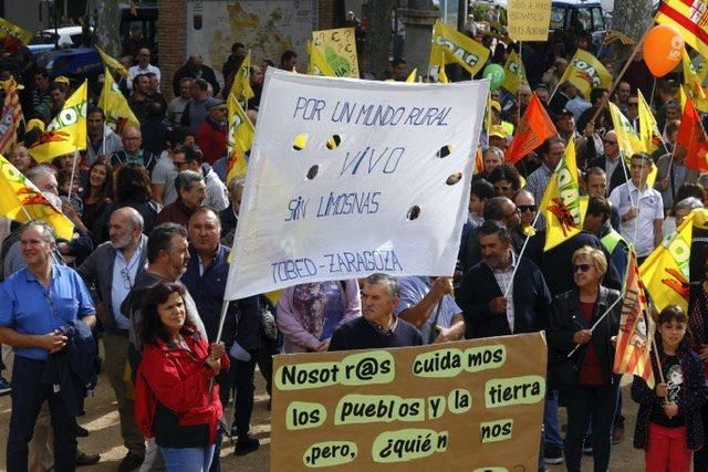 Manifestación de agricultores en Calatayud