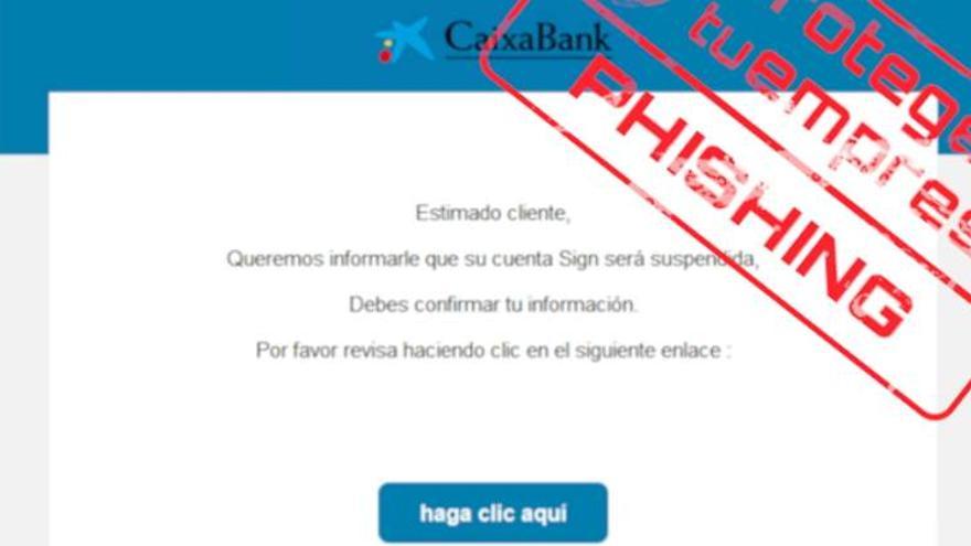 Crecen las estafas a clientes de Caixabank a través de un correo electrónico