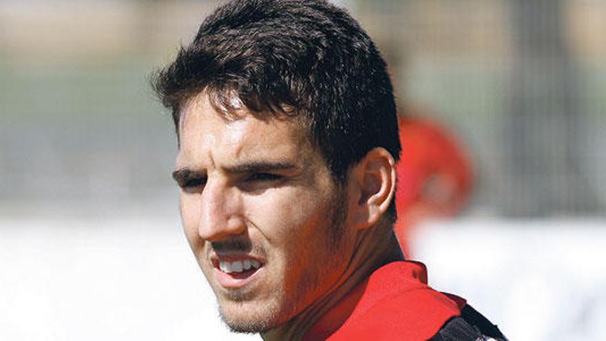 Pedro Bigas, durante un entrenamiento con el Mallorca.