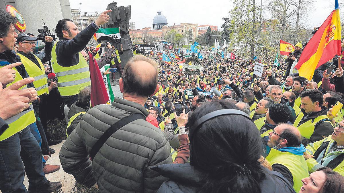 Protesta de transportitas autónomos en marzo de 2023 en Madrid