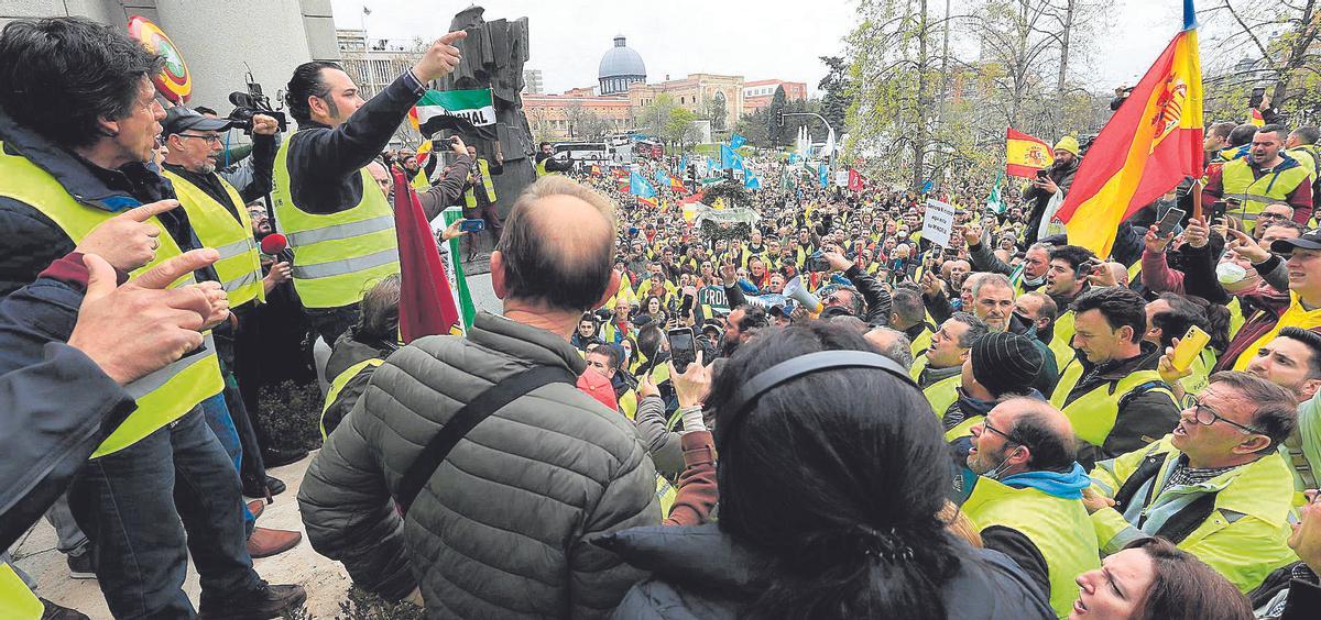 Protesta de transportitas autónomos en marzo de 2023 en Madrid