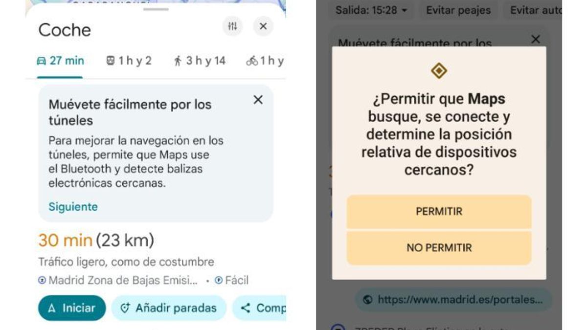 Google ya permite usar el GPS en los túneles de la M-30 mientras ultima las pruebas de las nuevas balizas