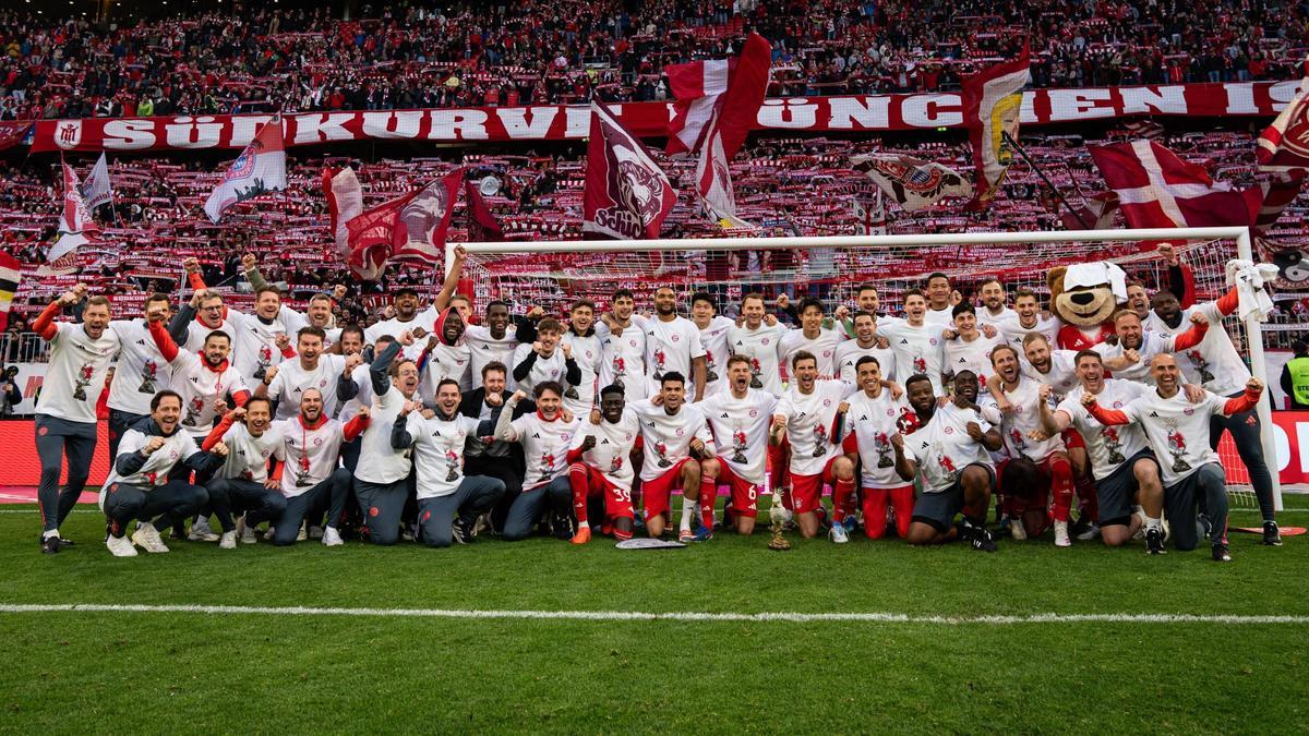 La celebración del Bayern tras conquistar la Bundesliga.