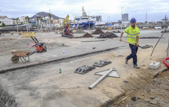 Obras de la primera fase del parque urbano del Puerto de Las Palmas