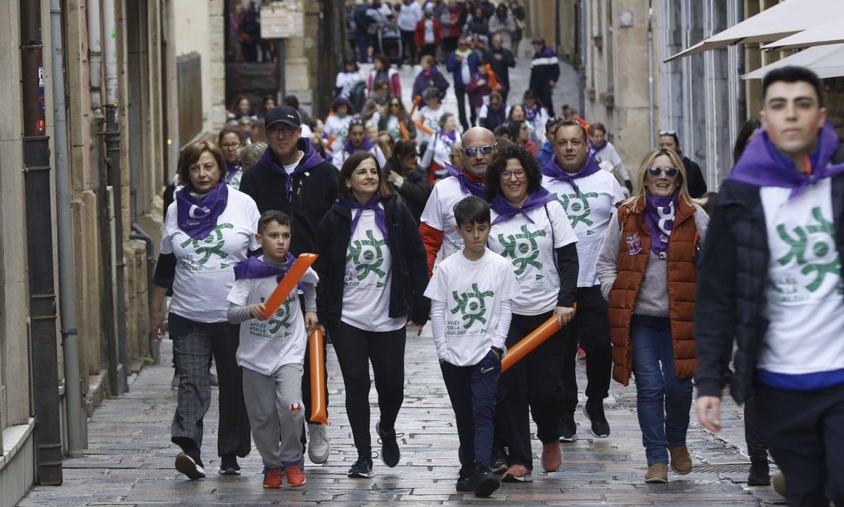 Participantes en la Marcha por la Igualdad, en Avilés el pasado año.