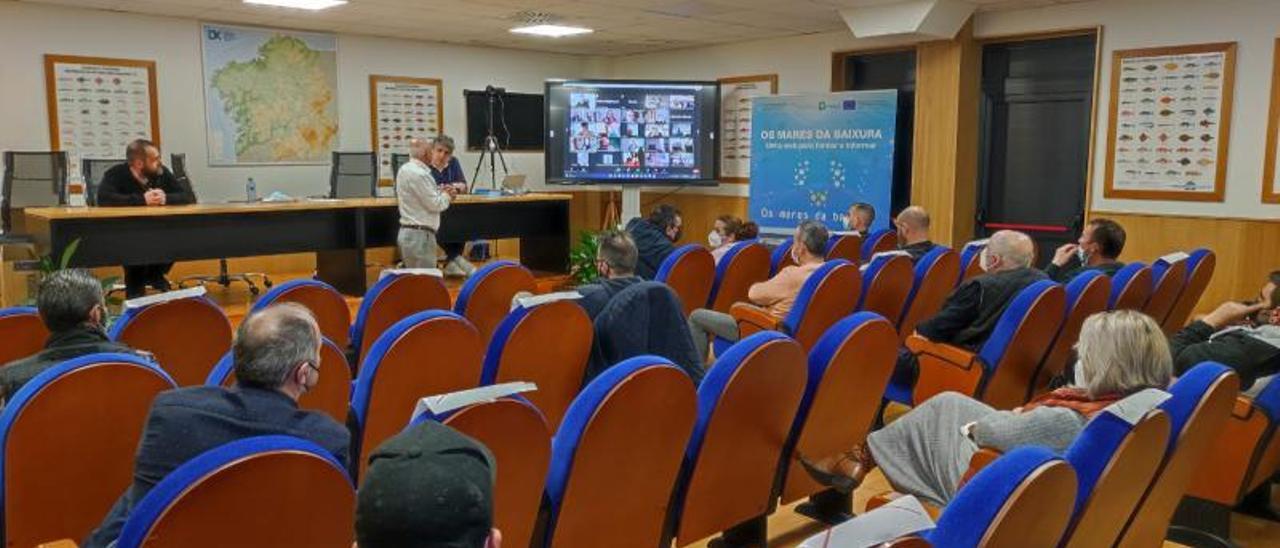 Una reunión reciente de la Federación de Confrarías de Pontevedra.