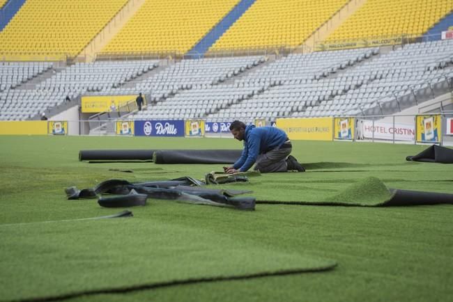 Siguen las obras en el Estadio de Gran Canaria