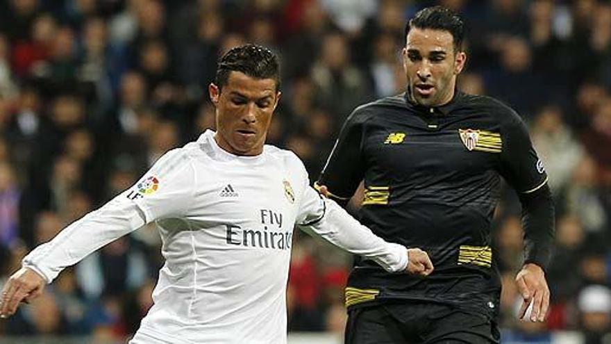 Crisiano Ronaldo y Rami, en una acción del partido.