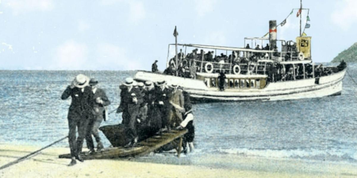 O vello peirao de Moaña en 1926. | Arquivo do autor