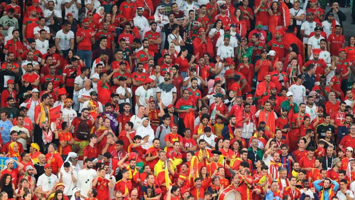 Aficionados en el Marruecos-España del Mundial