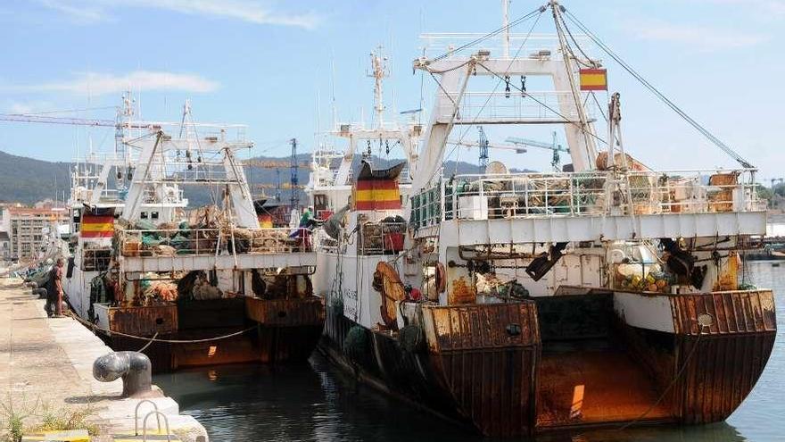 Cefalopoderos amarrados en el puerto de Marín. // Gustavo Santos