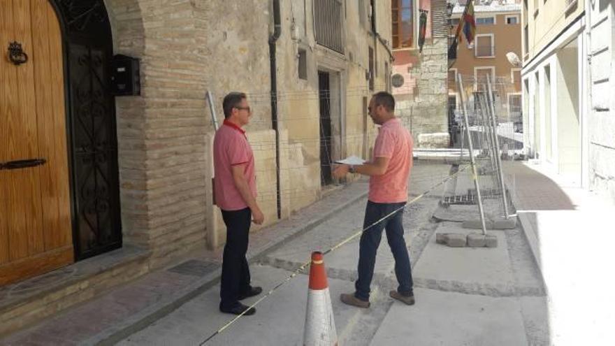 Obras que se están llevando a cabo en la calle Sant Cristòfol.