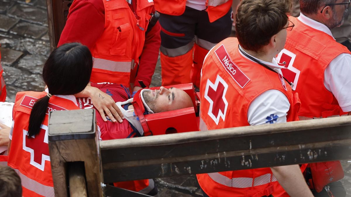 Quinto encierro de San Fermín con toros de Jandilla