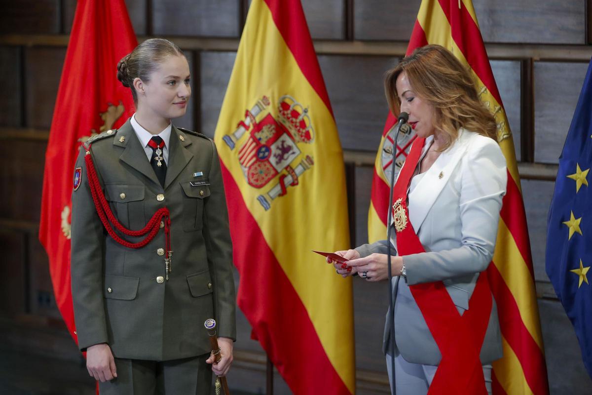 Leonor de Borbón, homenajeada en Zaragoza.