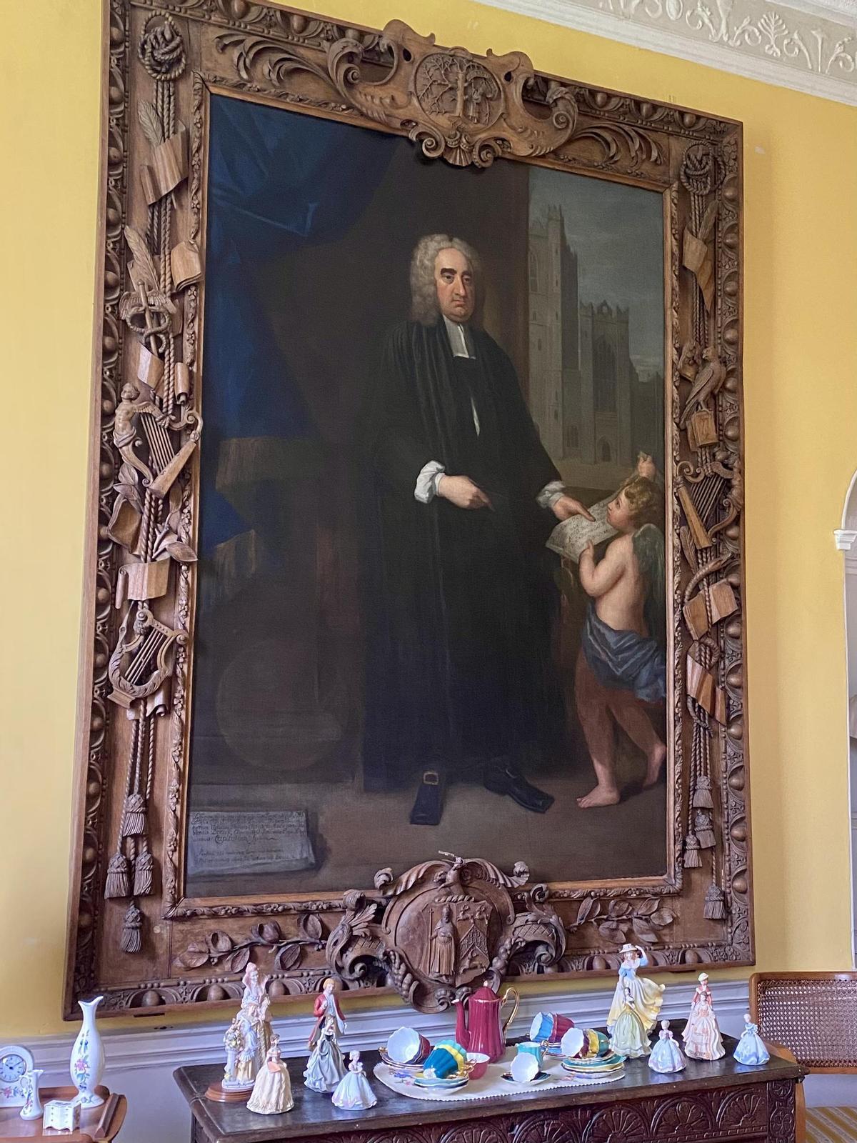 Retrato de Jonathan Swift, en el salón de la casa del deán, en Dublín.