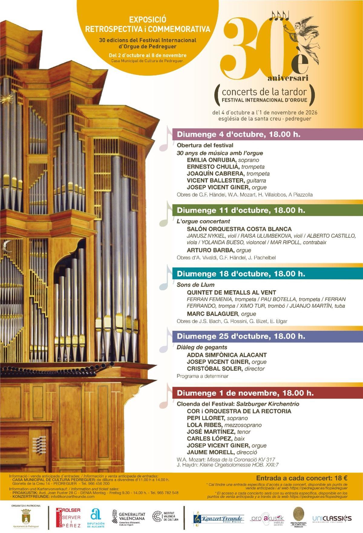 El cartell de Concerts de la Tardor