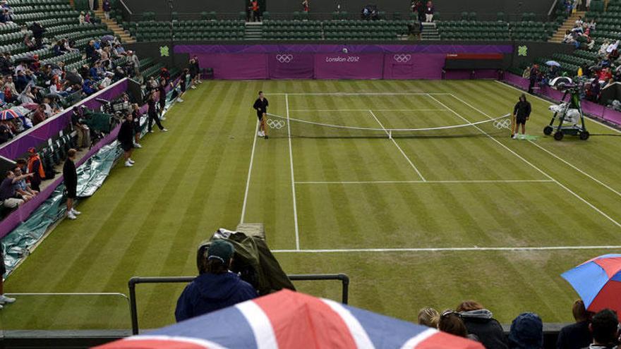 Imagen de las pistas de Wimbledon, donde apareció la lluvia