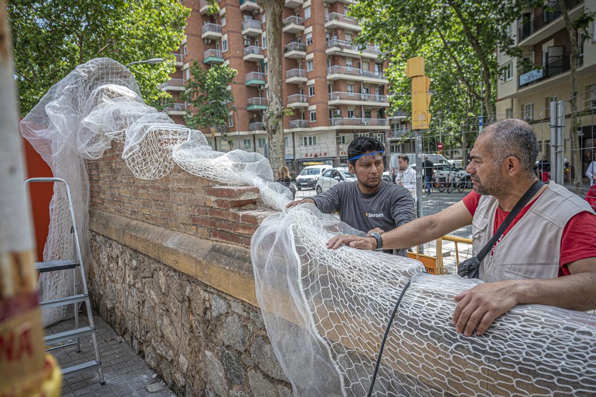 Un hombre muere al caerle un muro en el recinto de Sant Pau en Barcelona