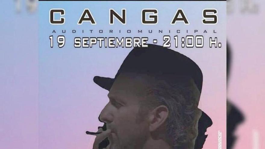 Cartel promocional del concierto del sábado en Cangas.