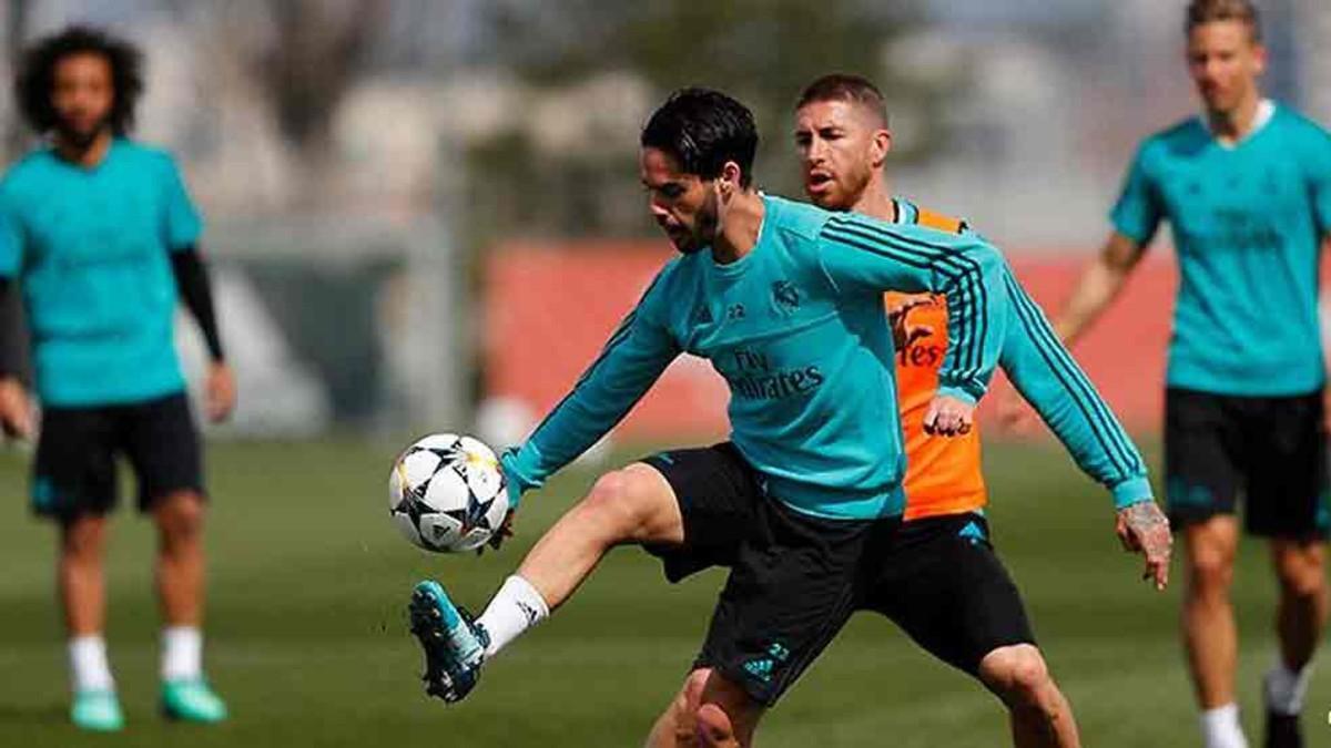 Isco y Sergio Ramos participaron en el entrenamiento