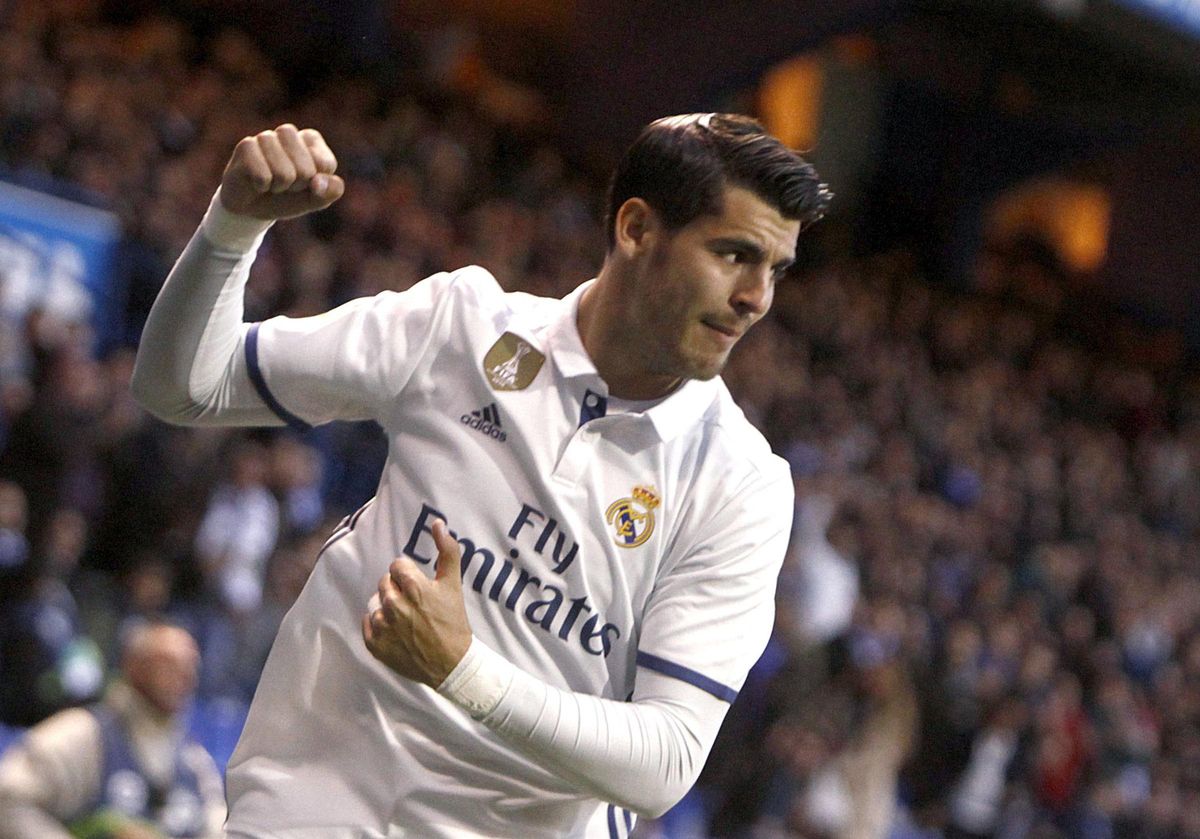 Morata, con la camiseta del Real Madrid