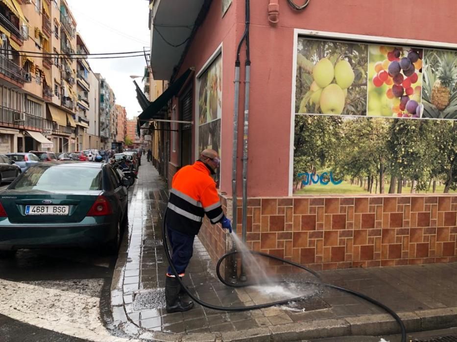Desinfección de calles en Alicante