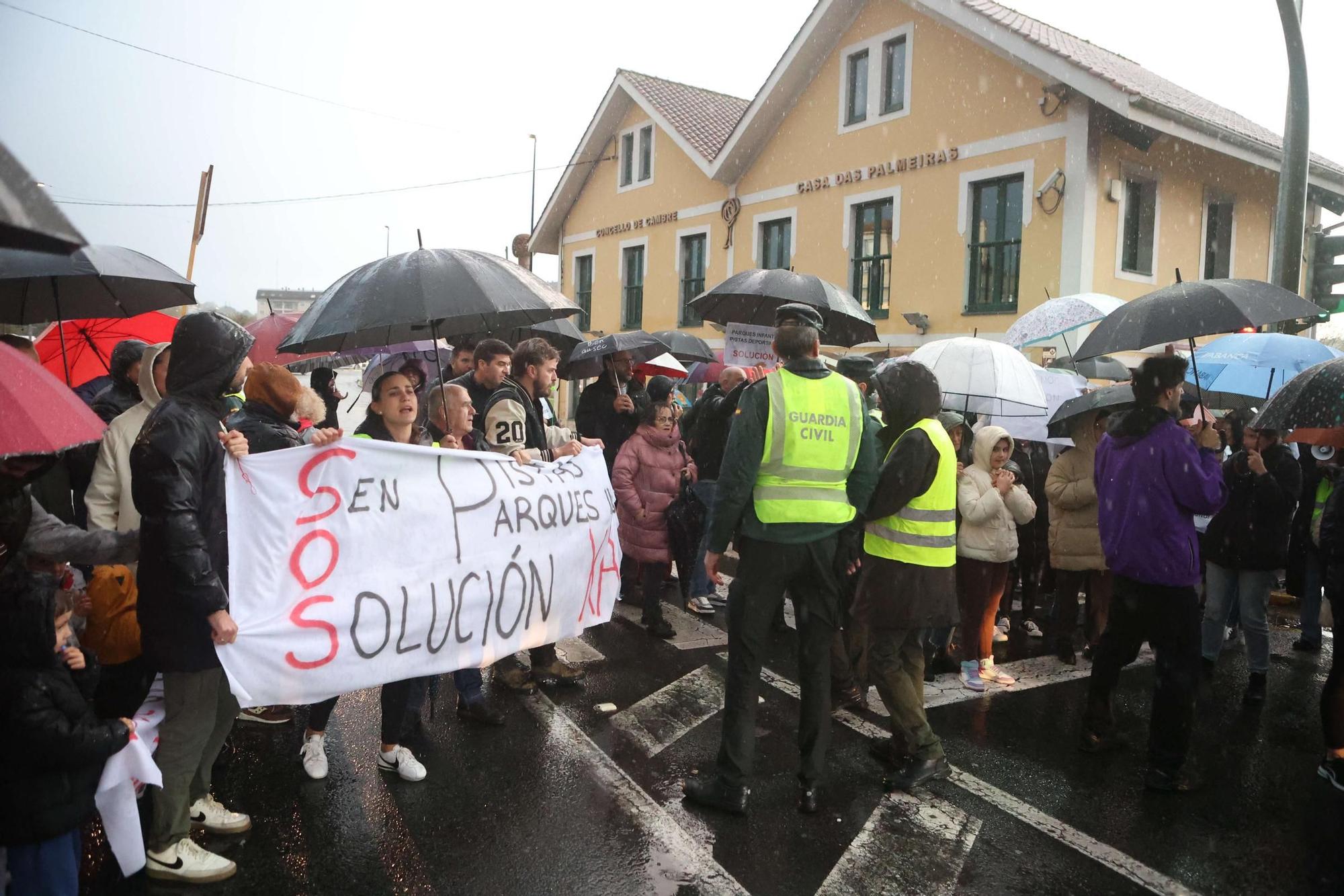 Protesta en O Temple pidiendo más pistas y parques