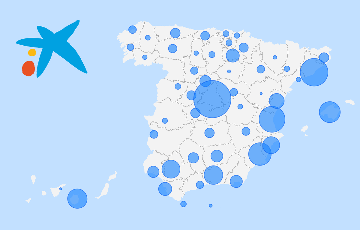 Així queda l’ero de CaixaBank: Mapa dels acomiadaments per províncies