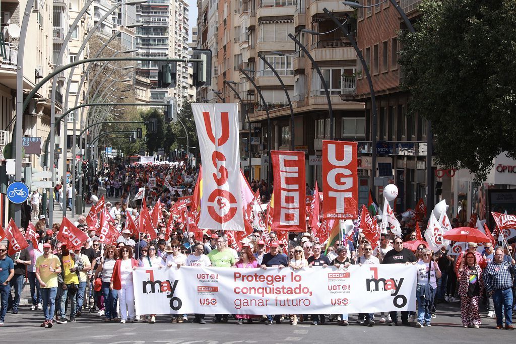 Todas las imágenes de la manifestación del 1 de Mayo en Murcia