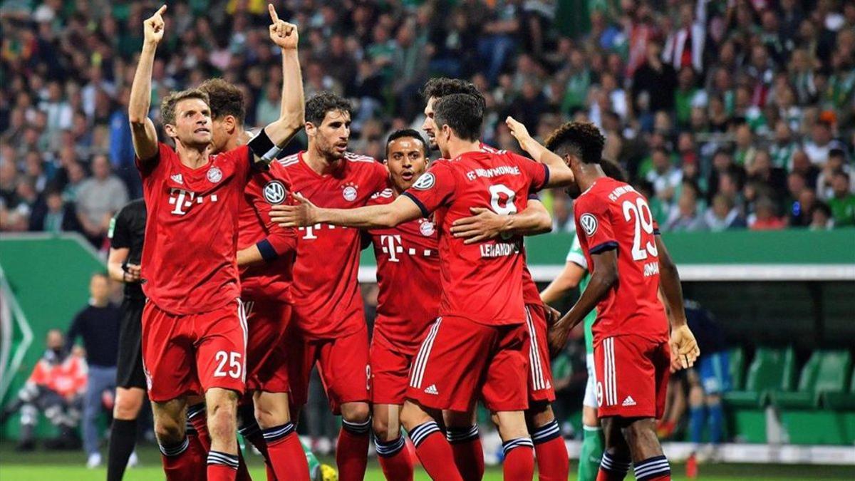 Los jugadores del Bayern celebraron los goles a lo grande