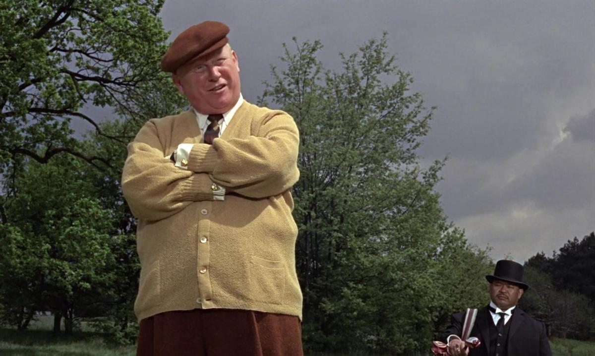 Auric Goldfinger (Gert Fröbe), en el campo de golf.