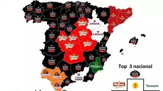 Éste es el mapa de la cerveza preferida en cada provincia española