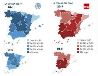 Así ha cambiado España (de voto) en seis meses