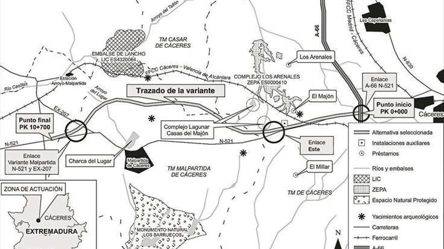 Fomento aprueba el proyecto de construcción de la Variante de Malpartida de Cáceres