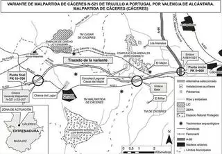 Fomento aprueba el proyecto de construcción de la Variante de Malpartida de Cáceres