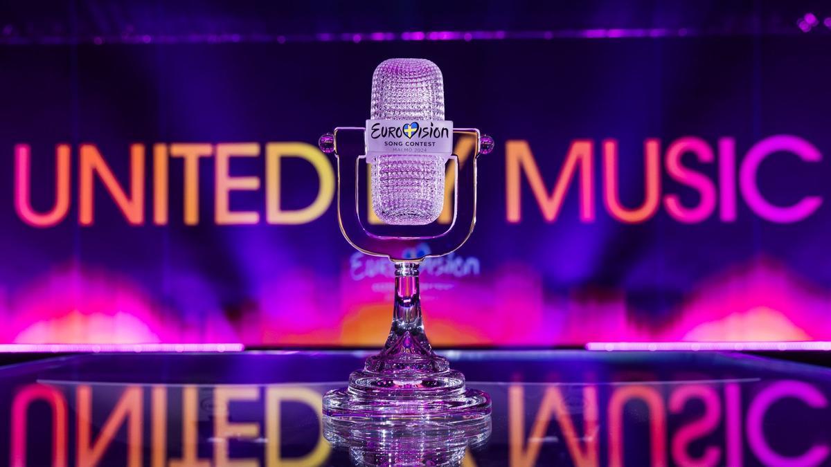 Micrófono de cristal para Malmö 2024, trofeo que se llevará el ganador