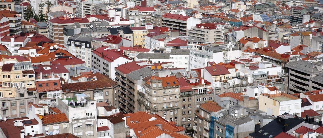 Vista general de edificios de Vigo