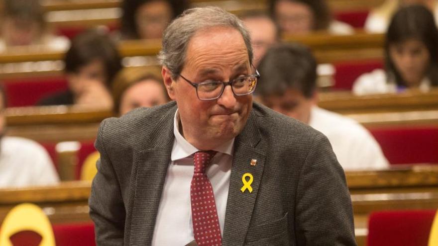 Quim Torra, este jueves en el Parlament.