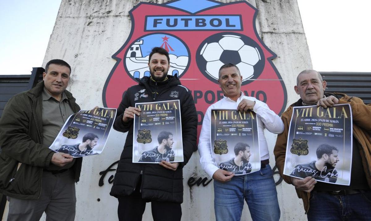Presentación de la gala con Coke y directivos del club. | BERNABÉ/JAVIER LALÍN