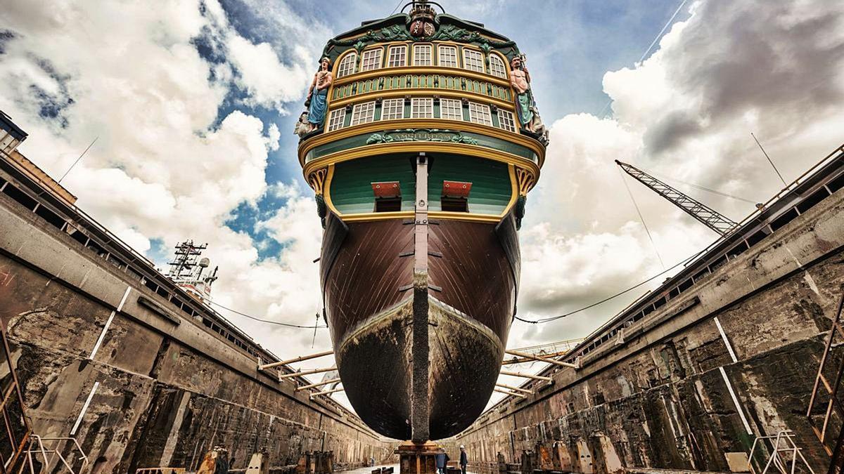 Reparación del “Amsterdam”, réplica de un navío de la antigua Compañía Holandesa de las Indias Orientales, en Damen. |   // DAMEN