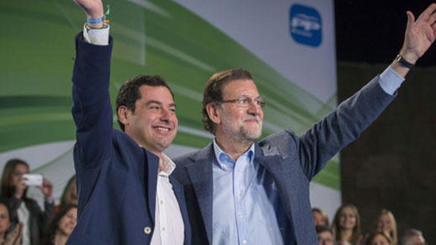 Rajoy junto a Moreno, candidato popular a la Junta.