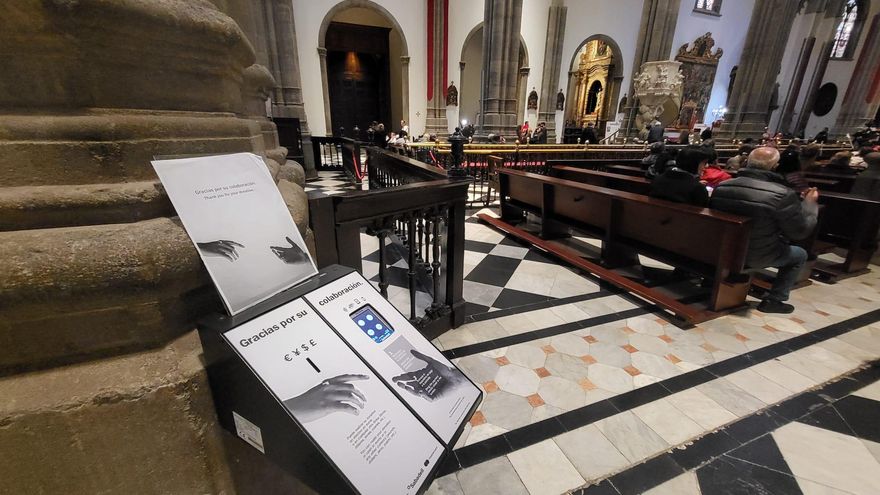 Pagos digitales, dólares, yenes y hasta yuanes: el dispositivo con el que recauda la Catedral de La Laguna