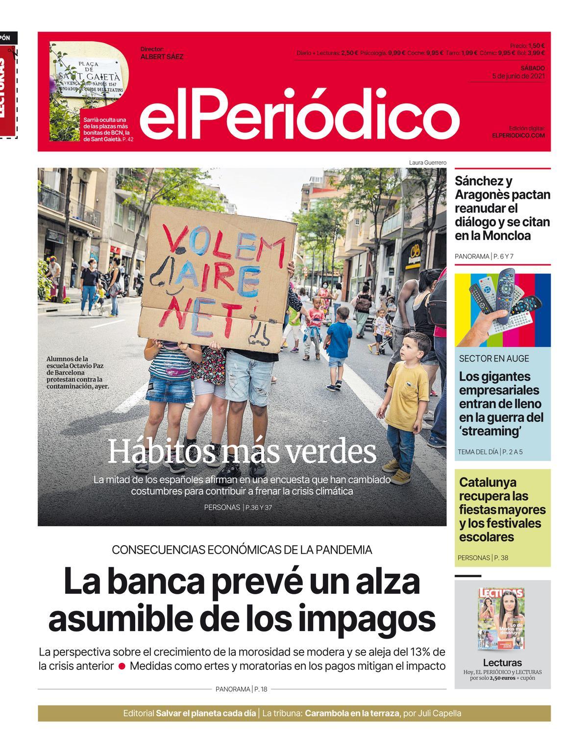 La portada d’EL PERIÓDICO del 5 de juny del 2021