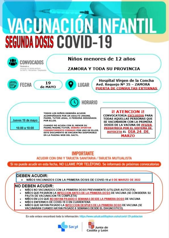 Cartel de vacunación en Zamora.