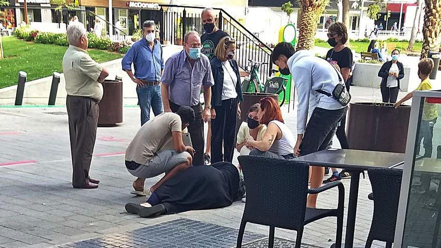 Caída en la plaza de España