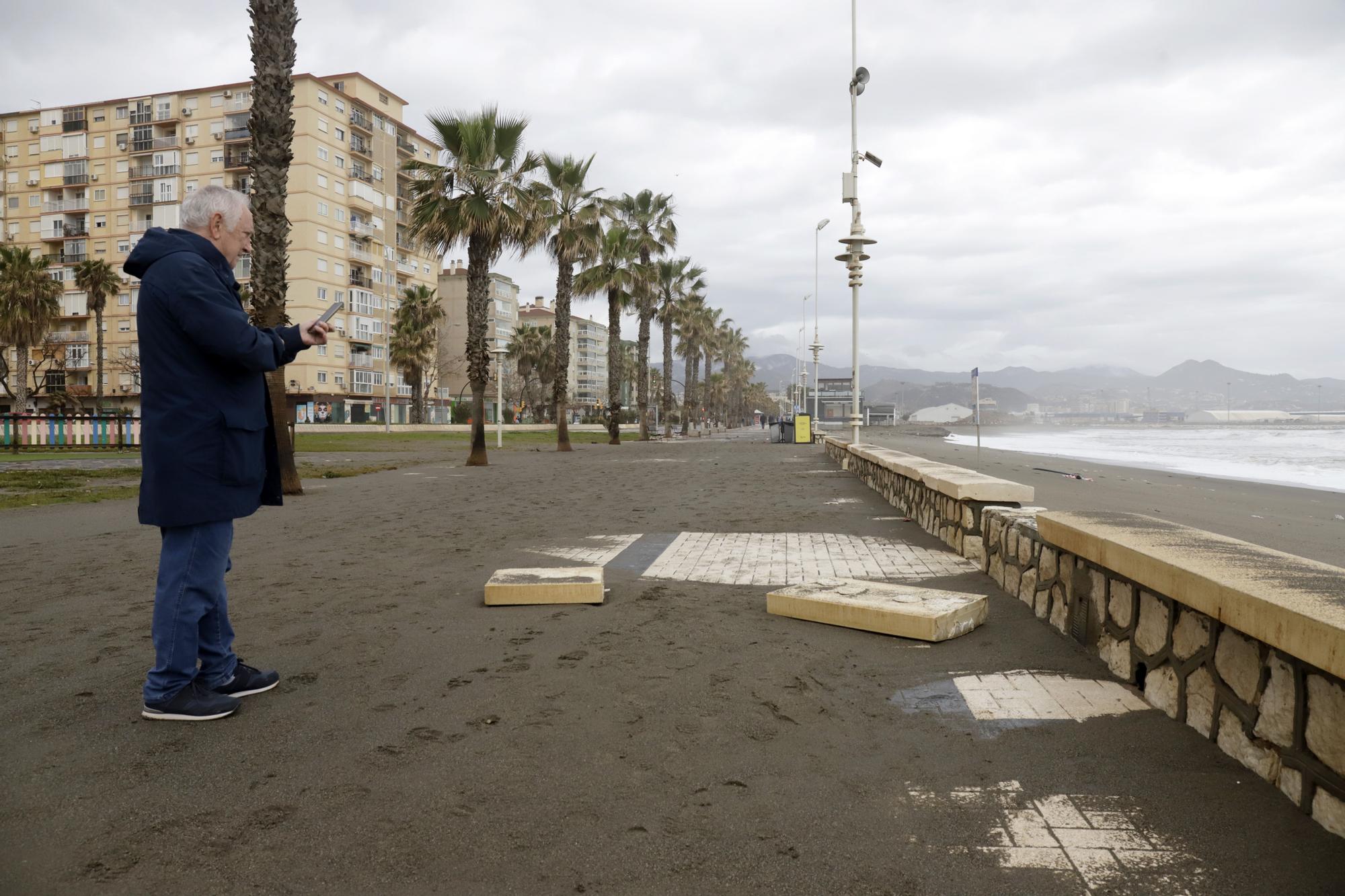 Daños por el temporal en Málaga