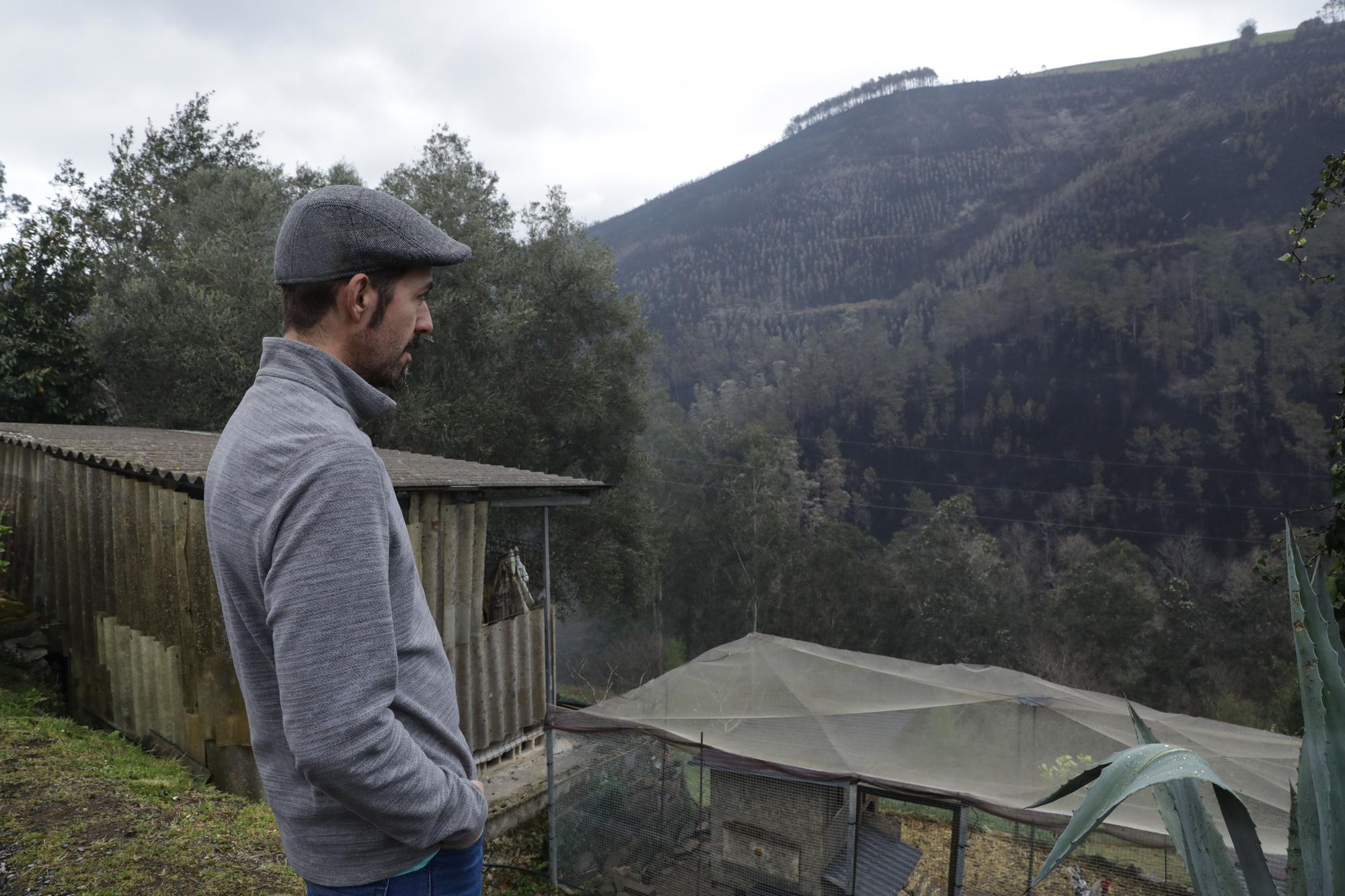 Trabajos de extinción de incendios en Valdés