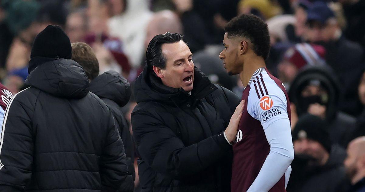 Emery y Rashford, en el Aston Villa