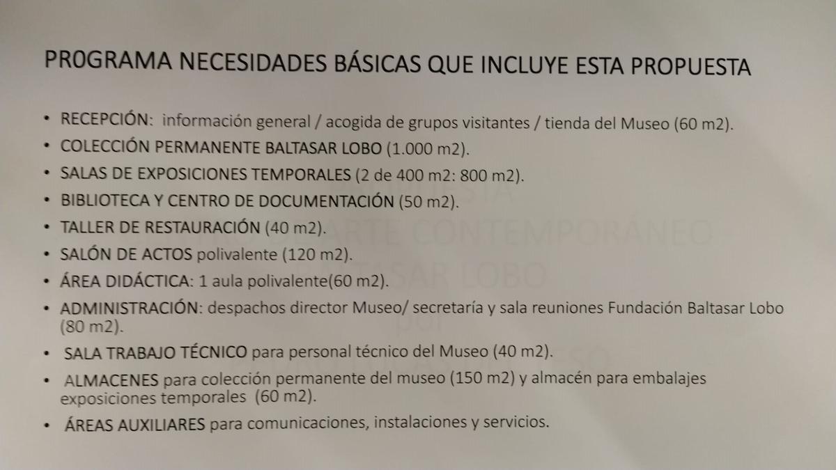 Programa de necesidades del Centro de Arte Baltasar Lobo en el Castillo